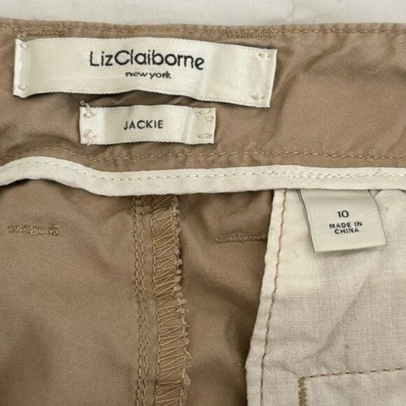 Liz Claiborne Womens Jackie Chino Pants Size 10 Beige Made In China - Picture 3 of 9